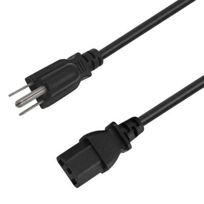 Electronics UL Power Cord کانکتورهای IEC C13 125V 10A PVC مس خالص